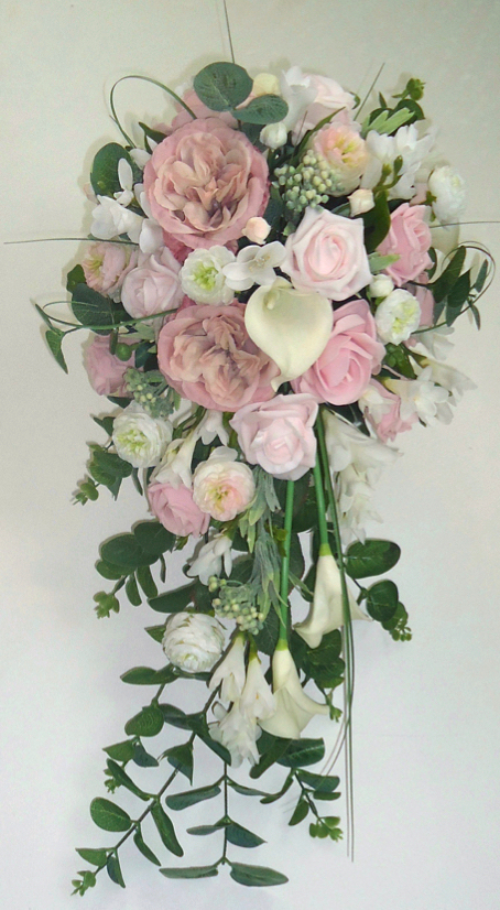 Dusky Pink & Pale Pink Peony & Rose Brides Bouquet